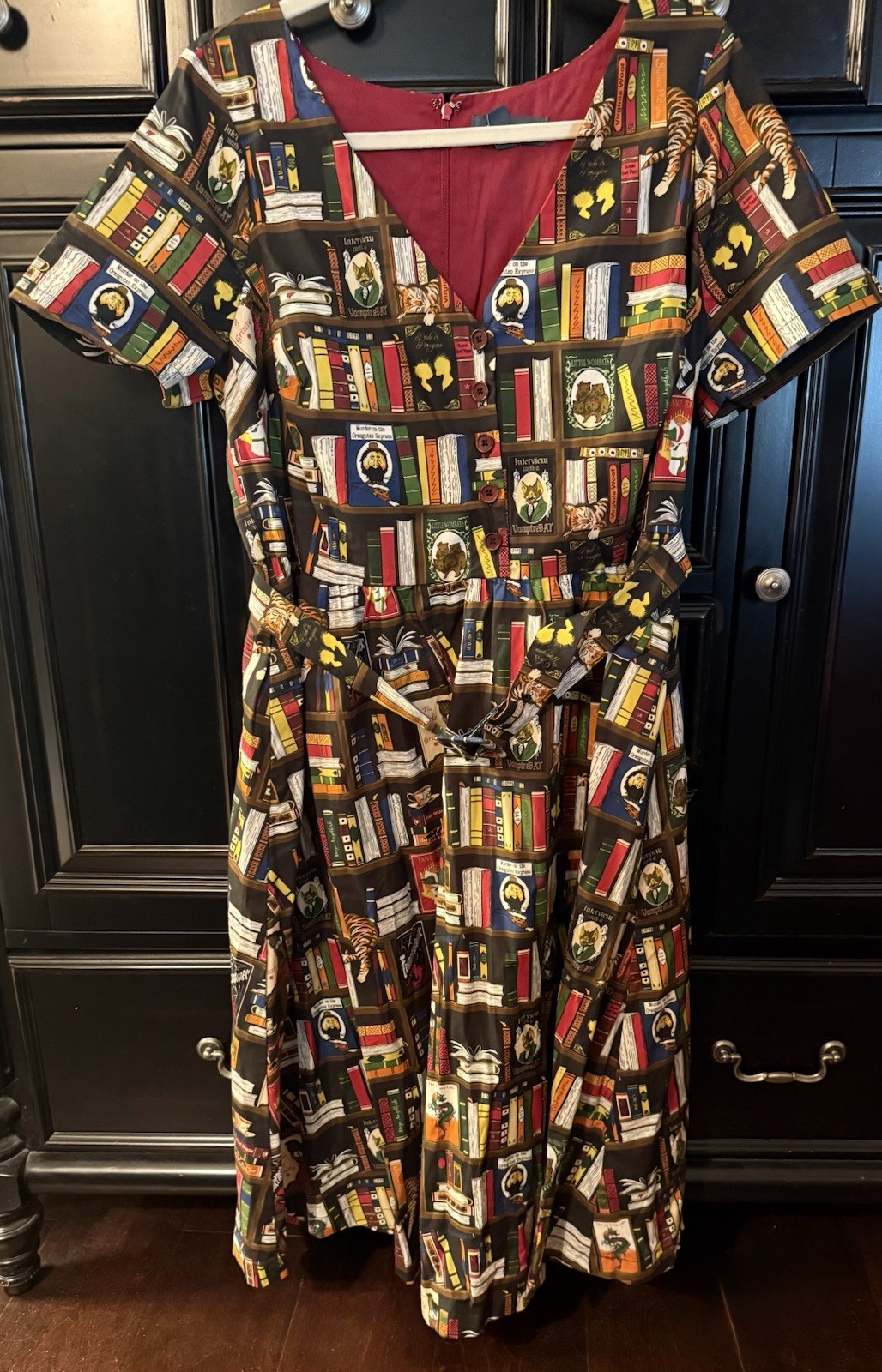 MODCLOTH What’s The Scoop Books Library Print Dress A Line XL NEW RARE RETRO