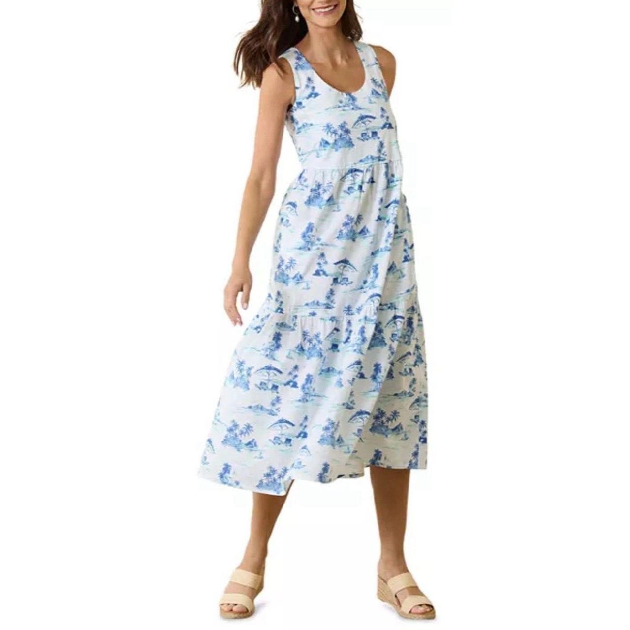 Tommy Bahama Women’s White Blue Nova Wave Sun Dress S/P NWOT