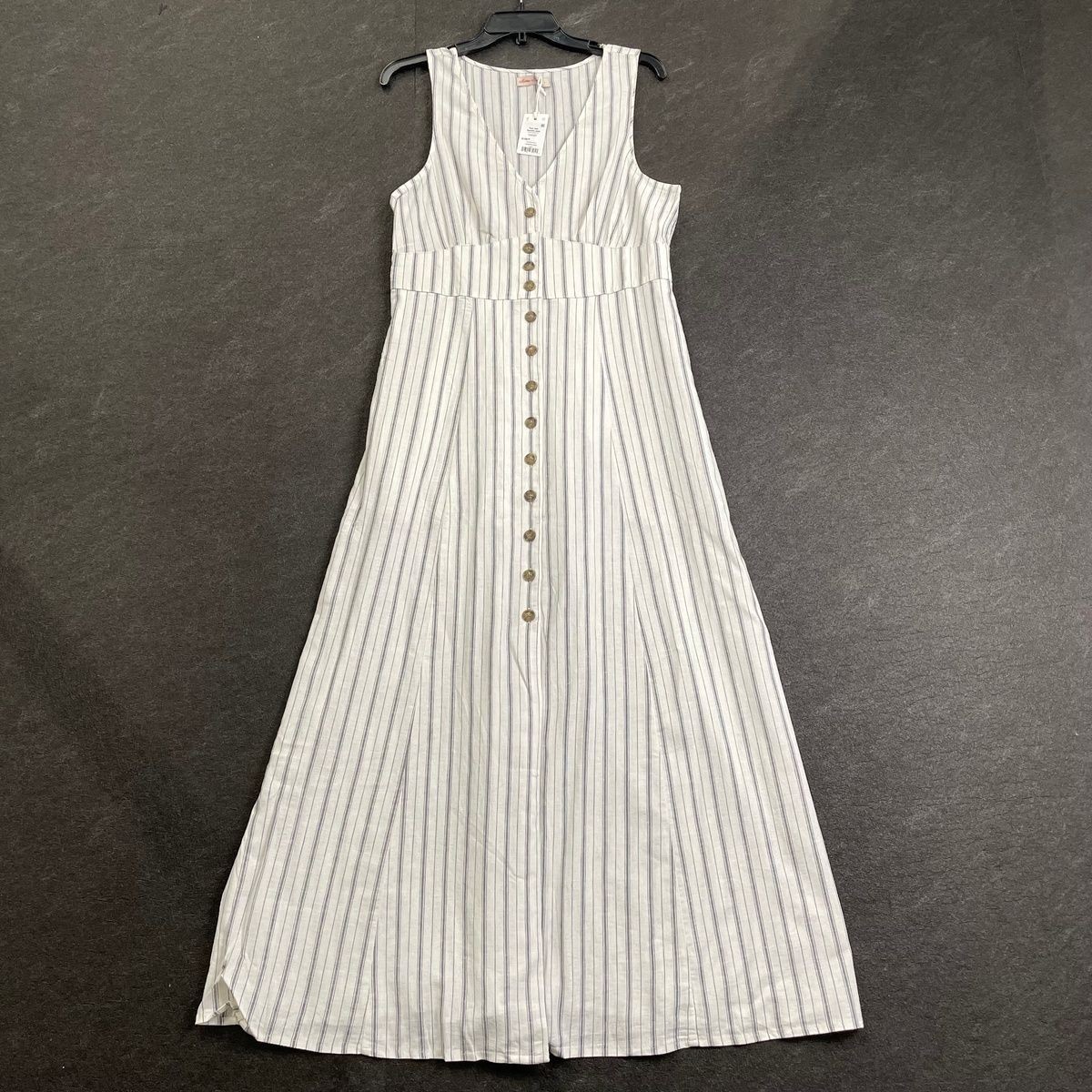 MARINE LAYER Camila Maxi Dress Women’s Size L Cream/Navy Stripe