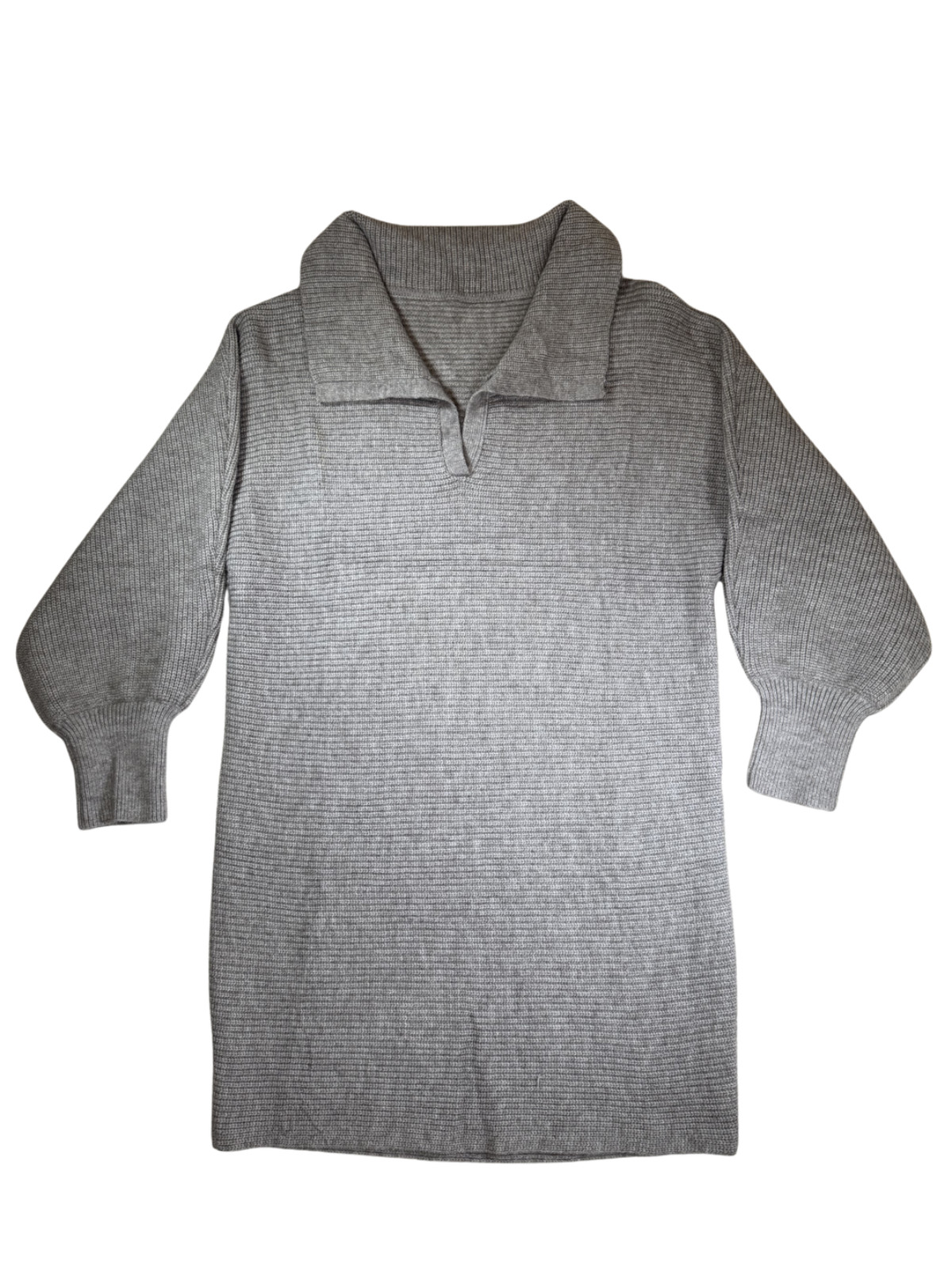 woman long gray sweater dress large
