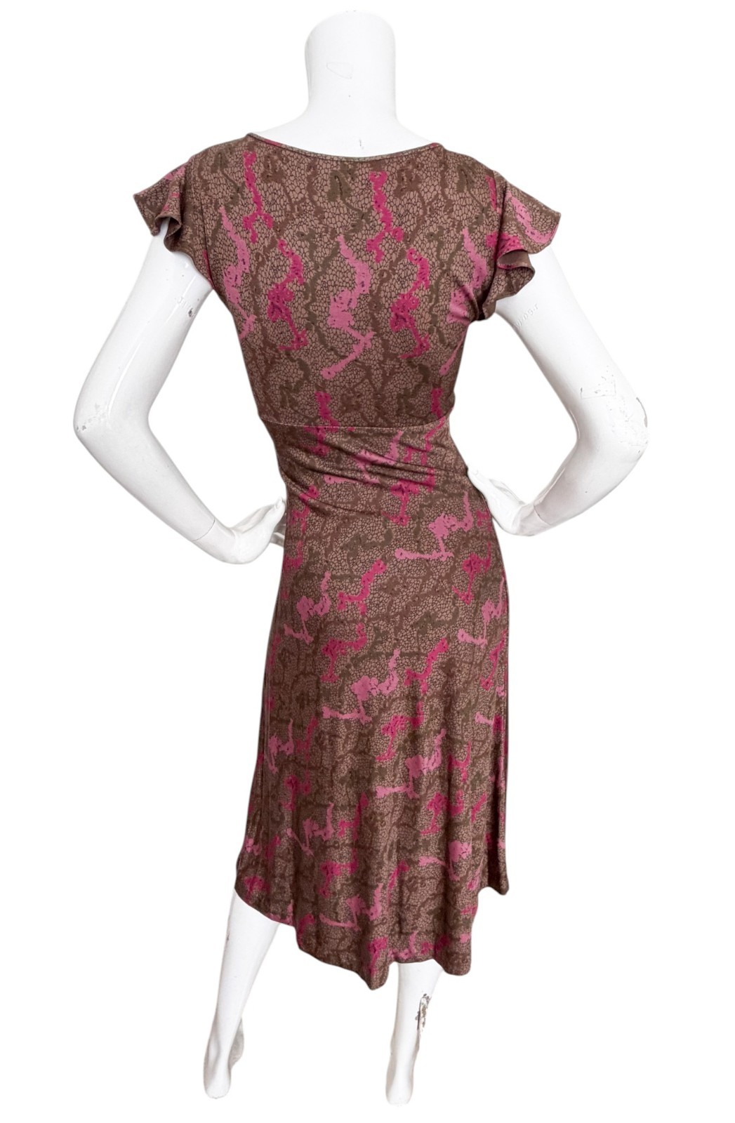 DVF Diane von Furstenberg Y2K 90s Vintage Dress Silk Jersey Flutter Whimsigoth 2