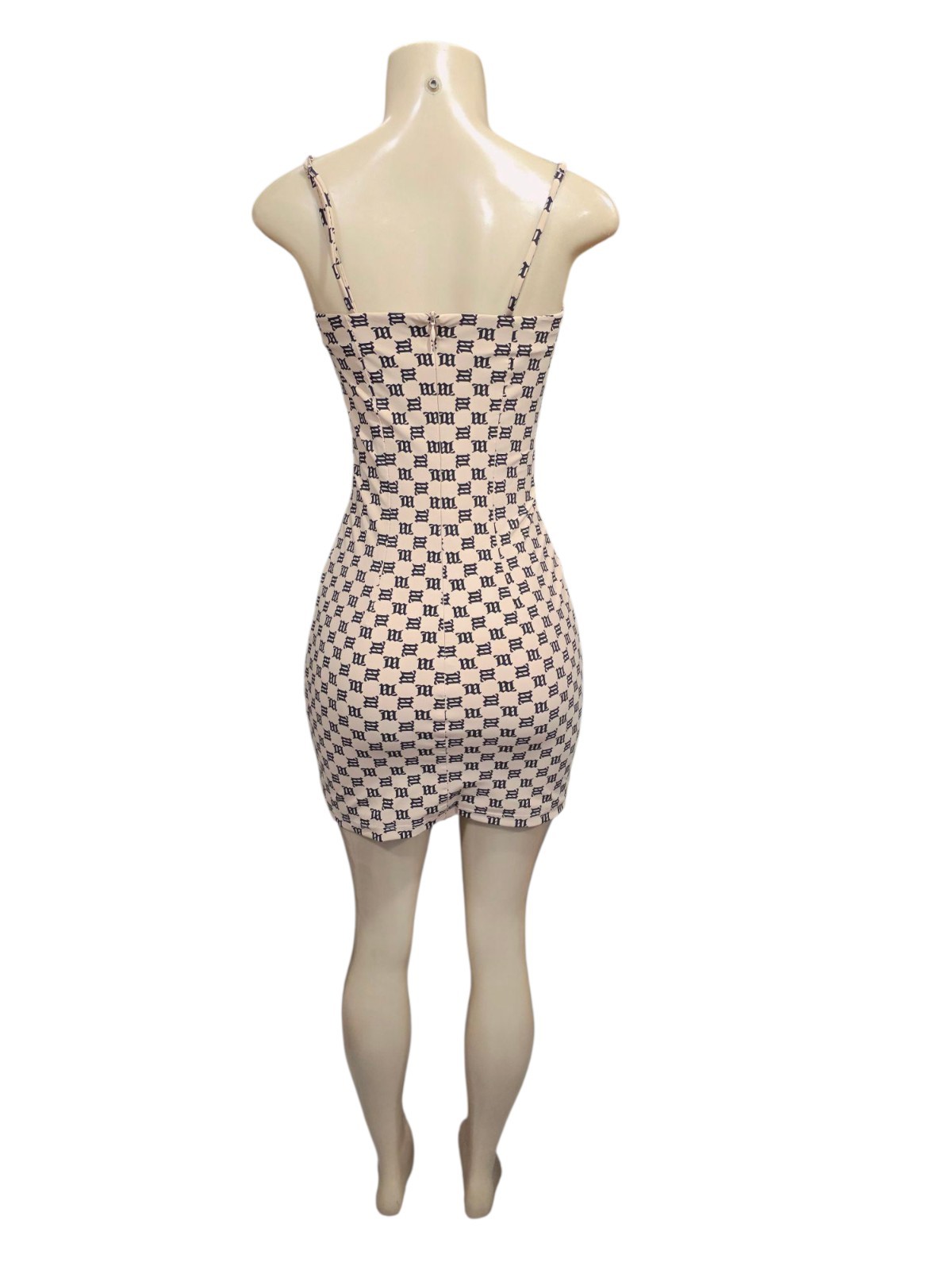 MISBHV Beige & Black Logo Monogram Mini Dress XS