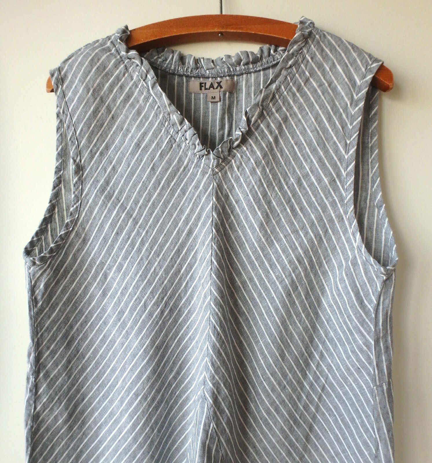 FLAX Designs Linen Dress M & L NWT Special Dress GREY STRIPE