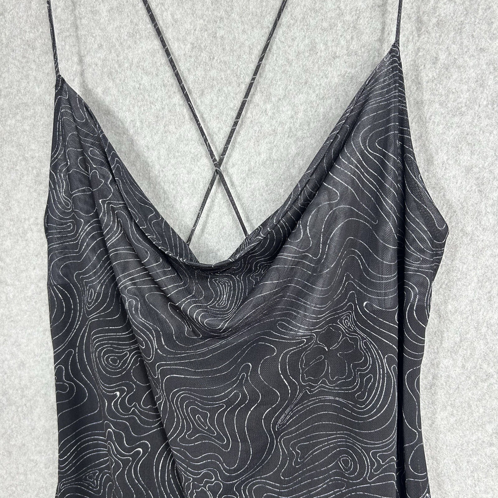 Ghanda Dresss Size L Fitted Pencil Stretch Print