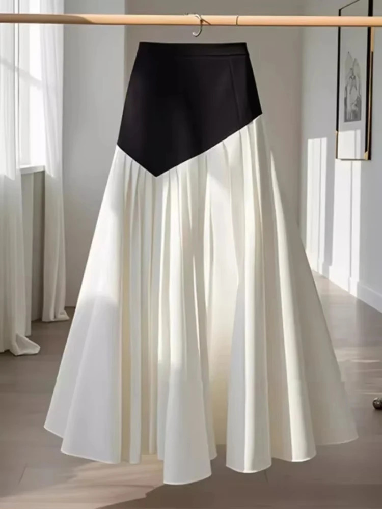 Elegant High Waist Sliming A-line Skirt for Women Autumn/Winter High Waist Vinta
