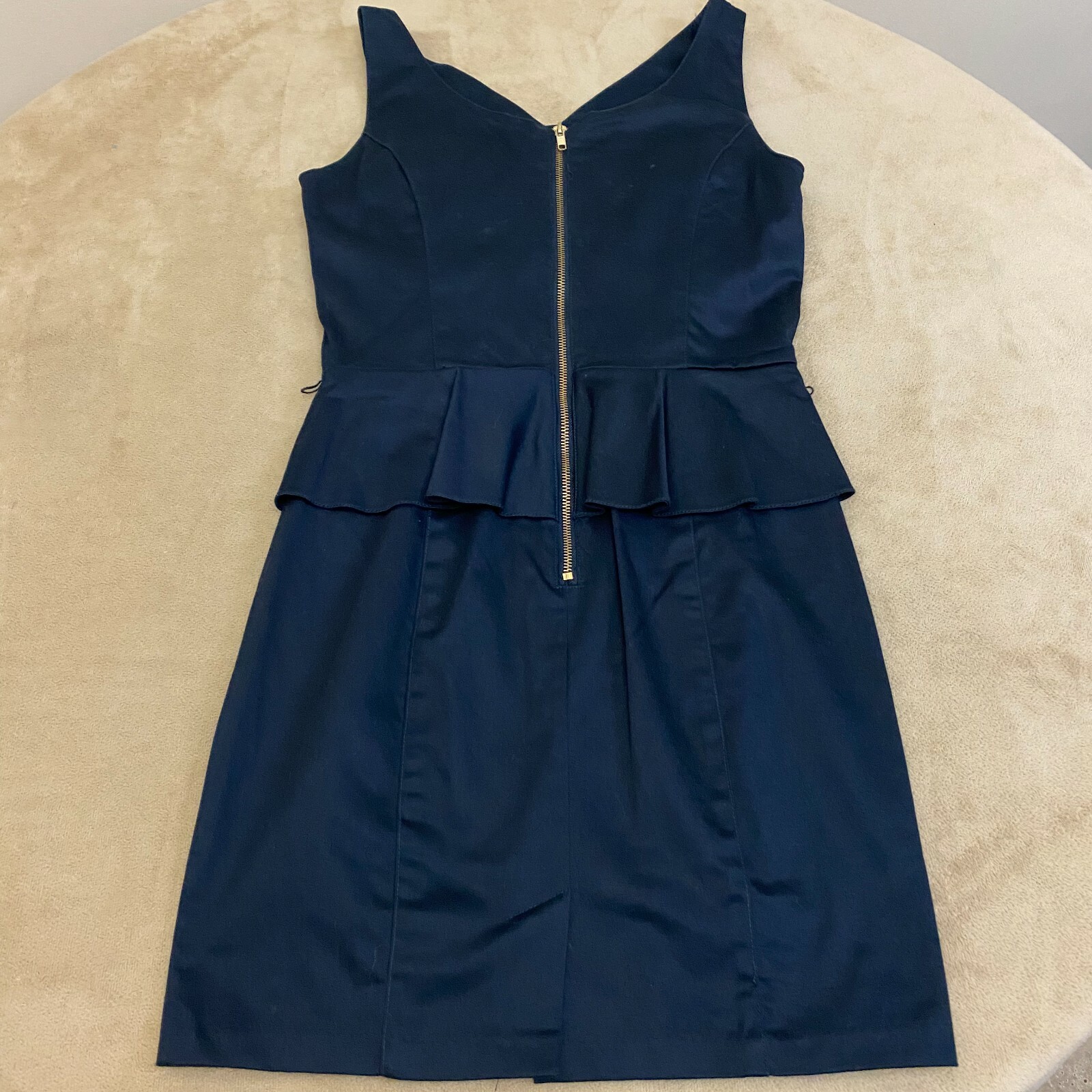 NWT XOXO Womens Navy Blue Sleeveless Wide Strap Zipper Shift Dress Size 7/8 NEW