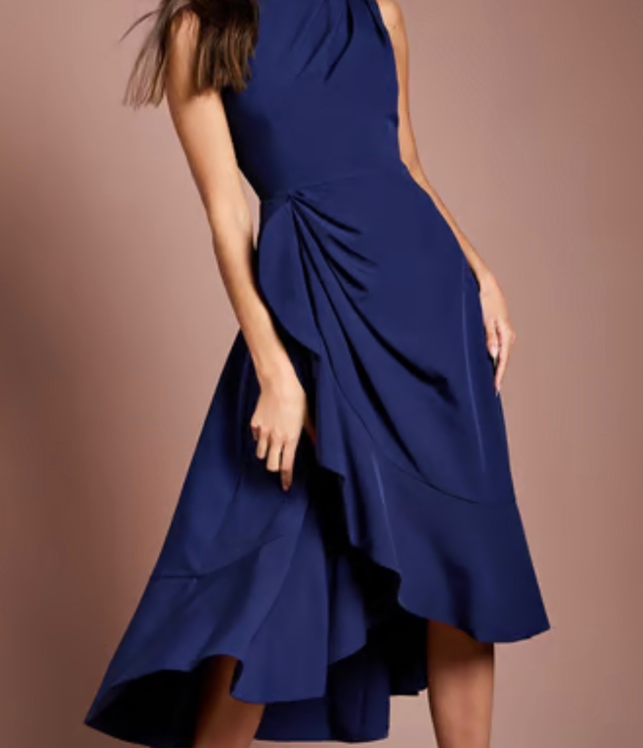 Coast Crepe Midi Occasion Dress – Navy – Elegant Wedding/Races Dress