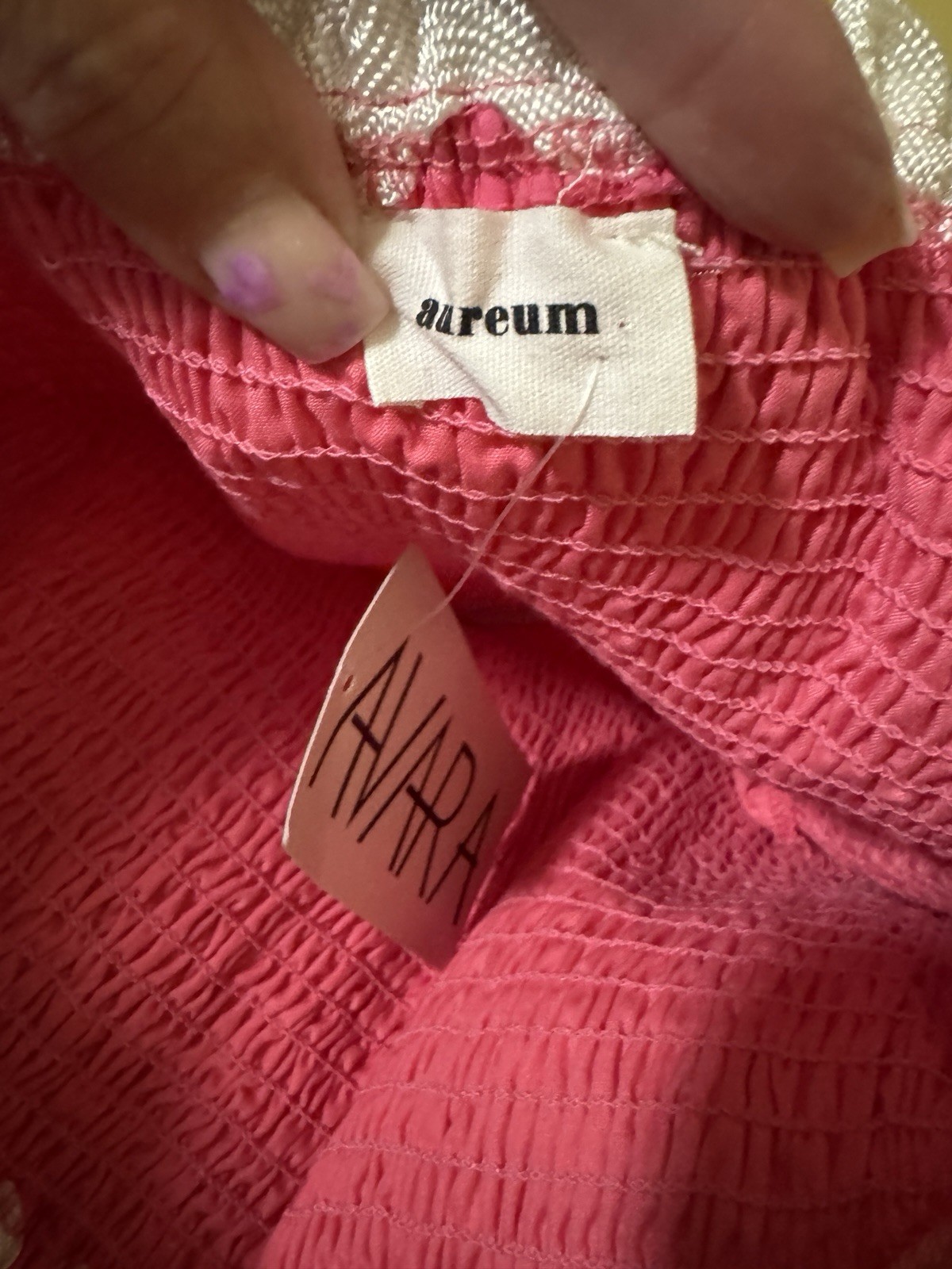Pink tiered midi dress smocked bodice scalloped piping ric rac trim NWT Size S
