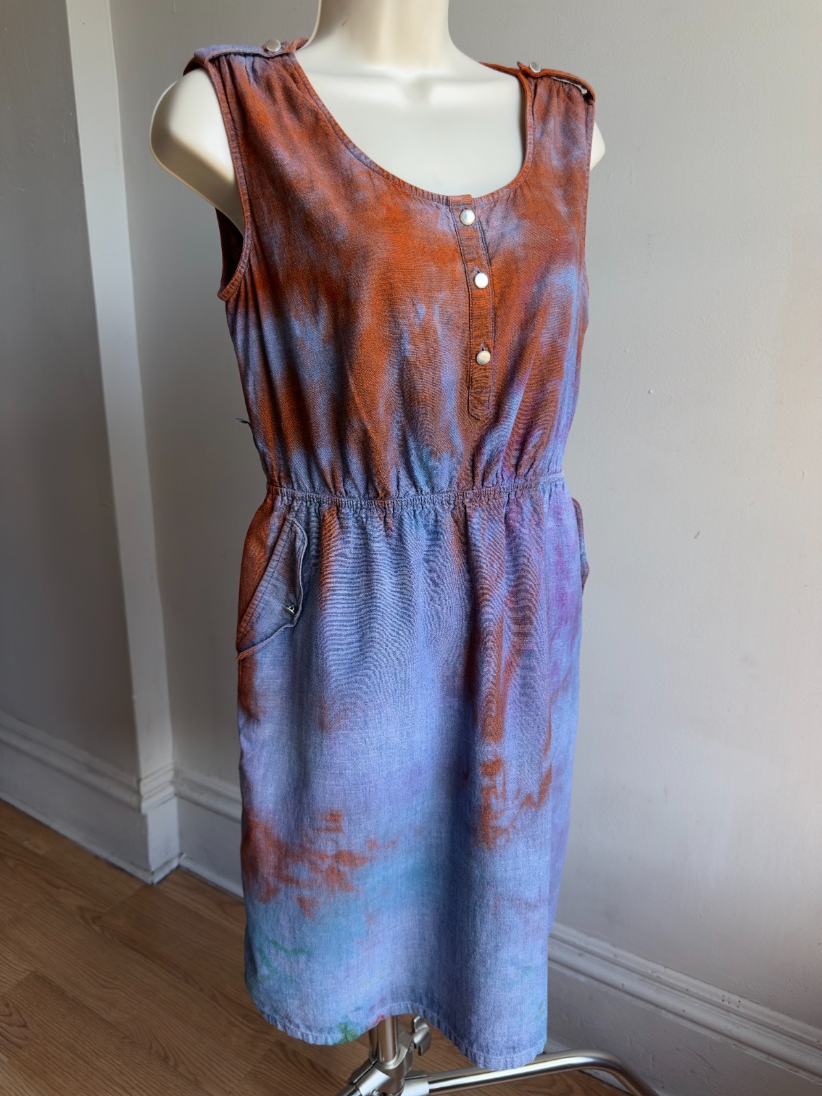 Tie Dye Women’s S Galaxy Rainbow Dress Festival Summer Cotton Slip On Party Fit