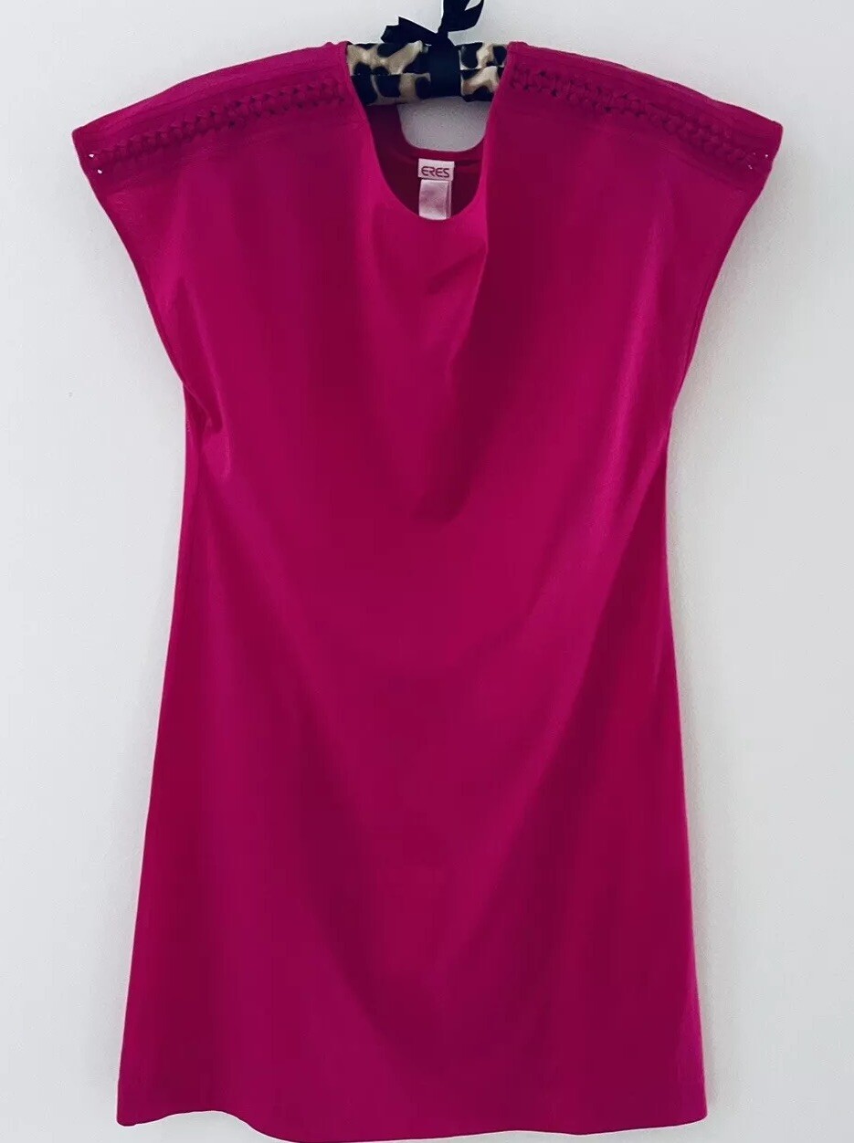 Eres Tunic Jersey Dress, Fuchsia Color, S/M, Made In France