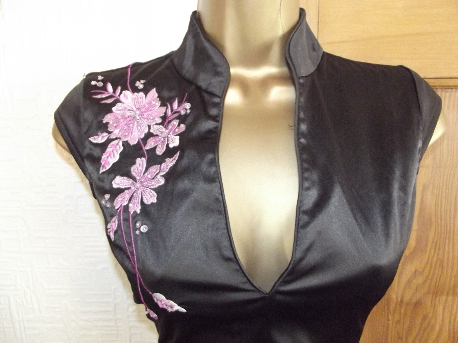 BNWT Jane Norman ❤️Black Oriental Chinese Mesh Party Dress 12 14 Pink Party