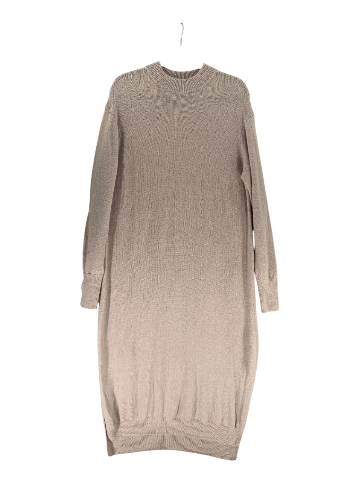 MUJI Wool Sweater Dress M Tan Granola Minimalist Quiet luxury Modest Capsule