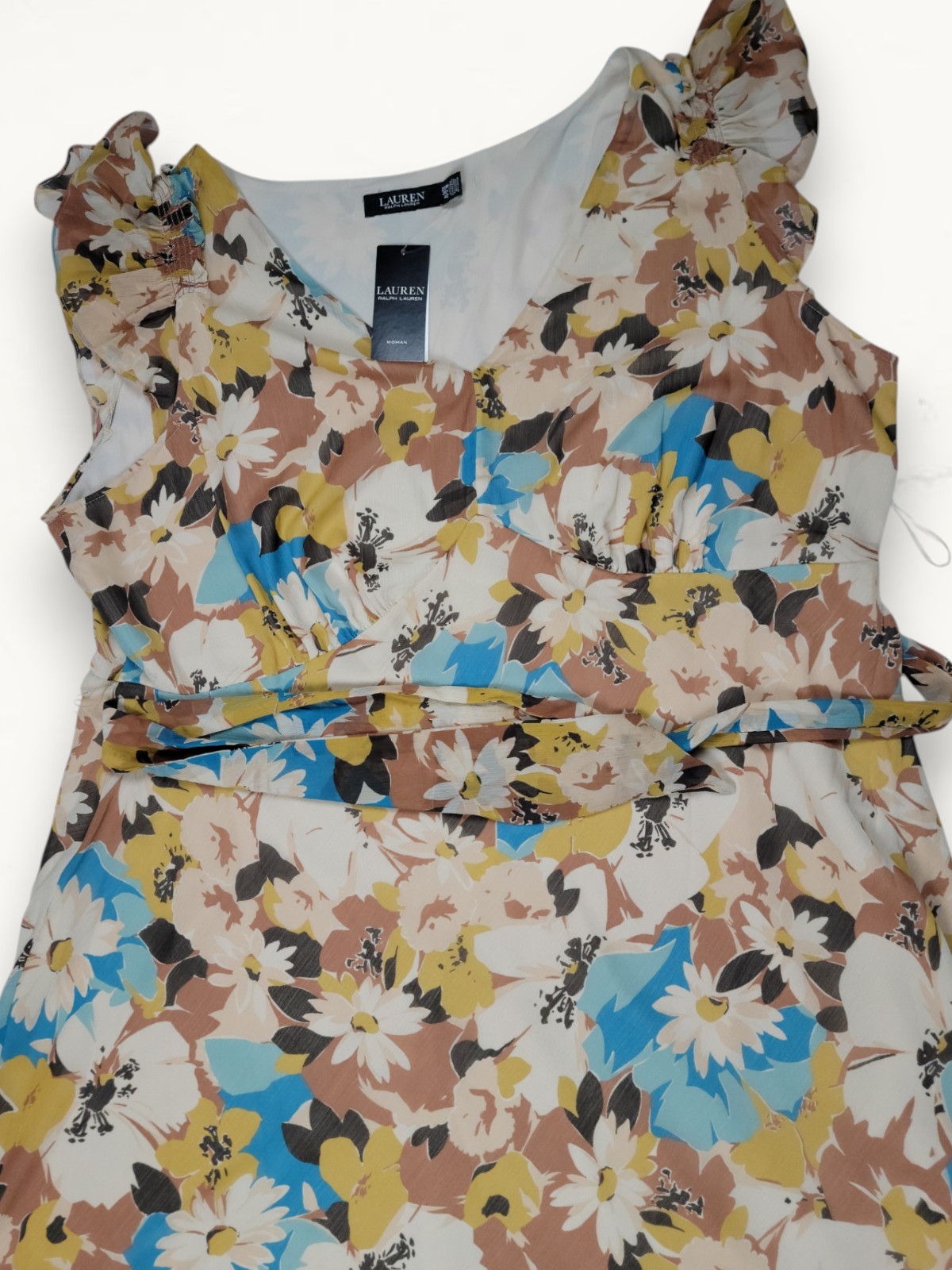 Lauren Ralph Lauren Floral Print Ruffle Sleeve Dress Women’s Plus Size 20W NWT