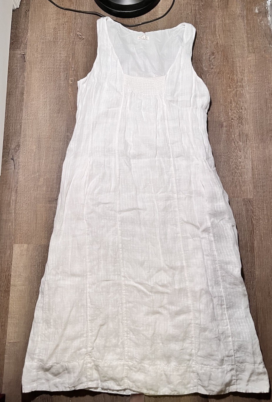 Eileen Fisher Linen Dress Women’s Large White Long Classic Minimalist Sleeveless