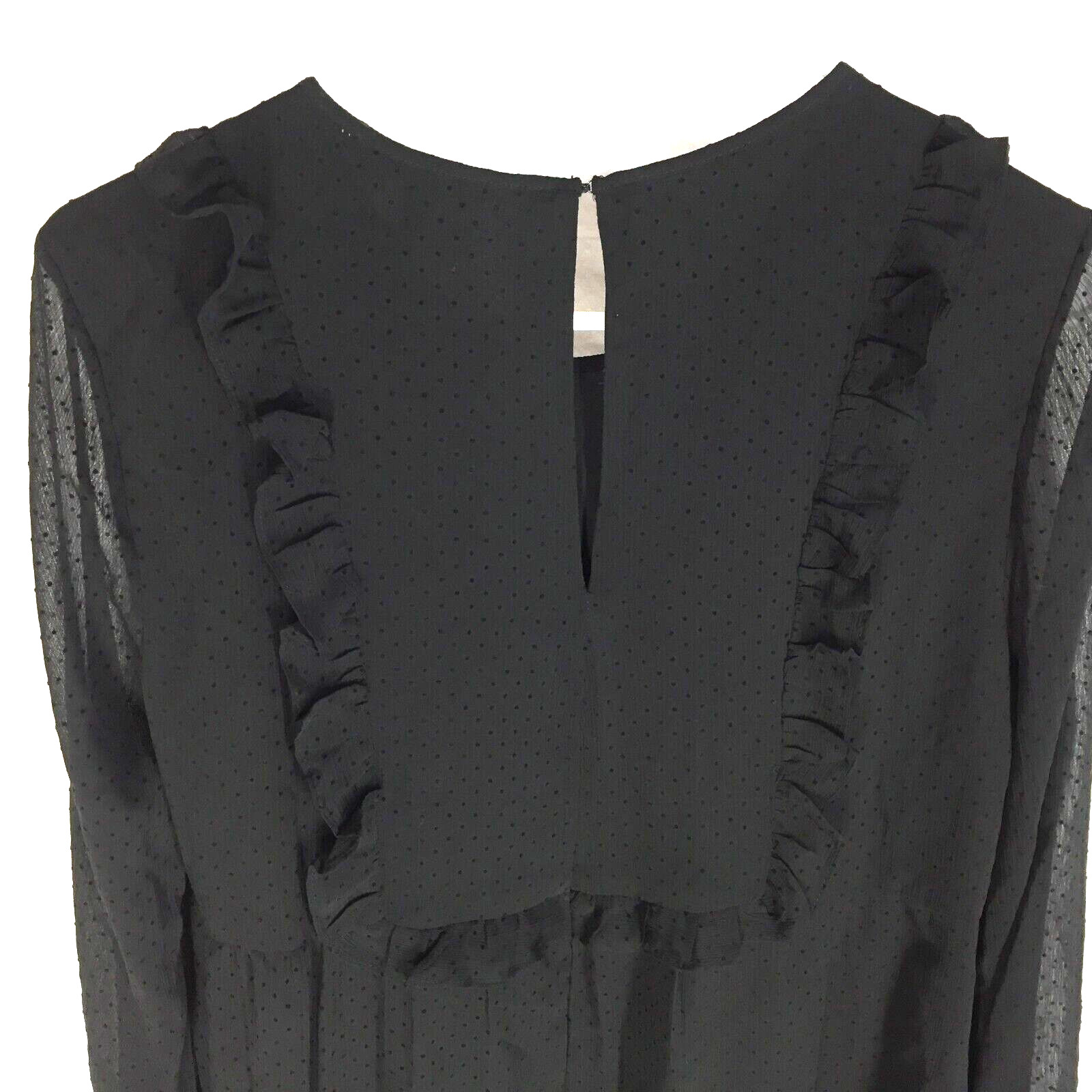 BCBGeneration Black Mini Dress Size Small Ruffle Detail Spring Summer NEW NWT