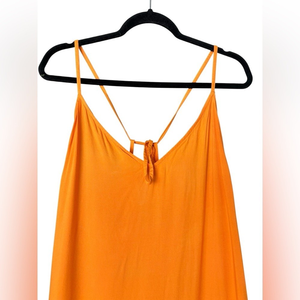Old Navy Orange Lightweight Tie Back Side Slit Maxi Dress in Extra Large
