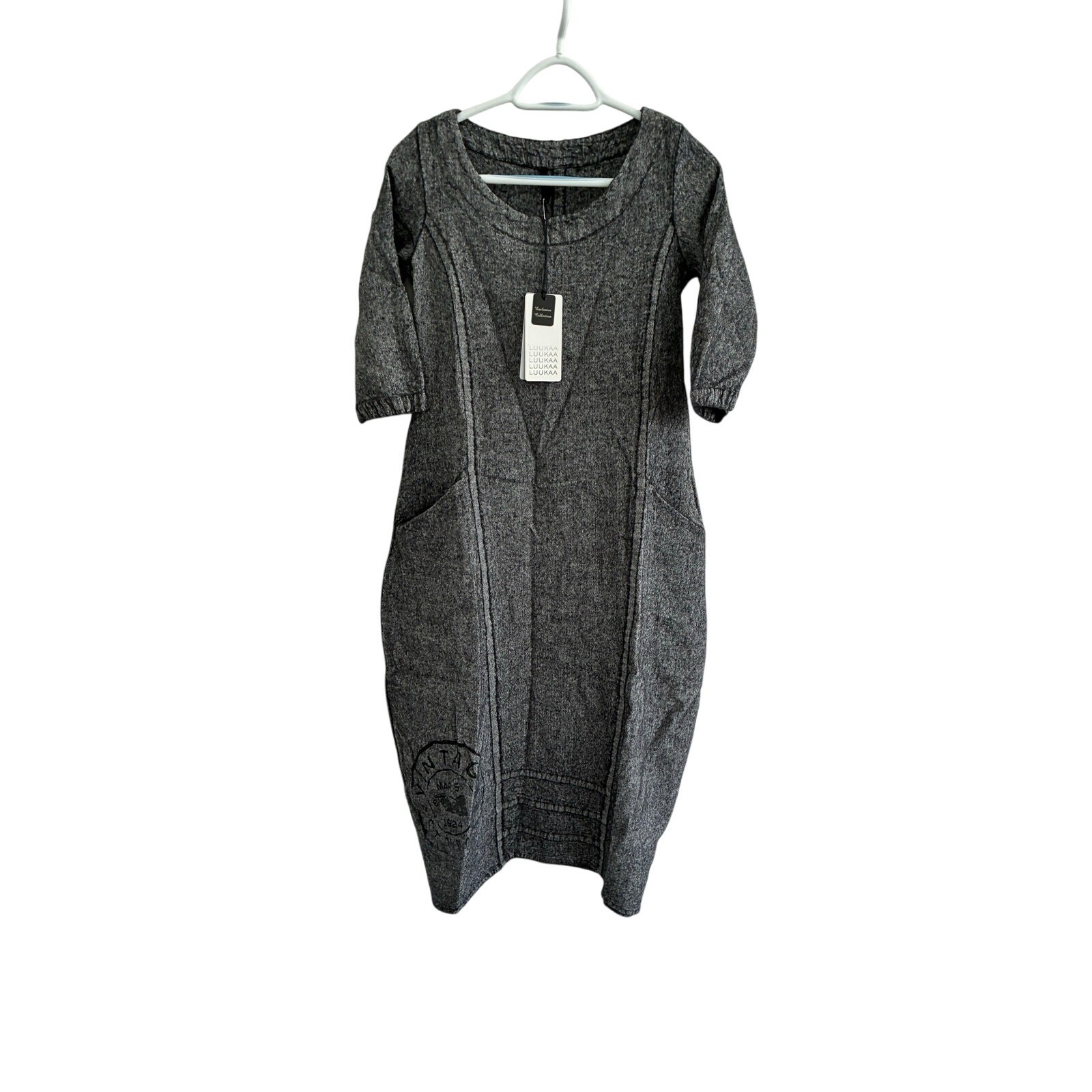 NWT Luukaa Dorris Linen Dress Size US 6/8 Lagenlook Hoho Minimalist Capsule