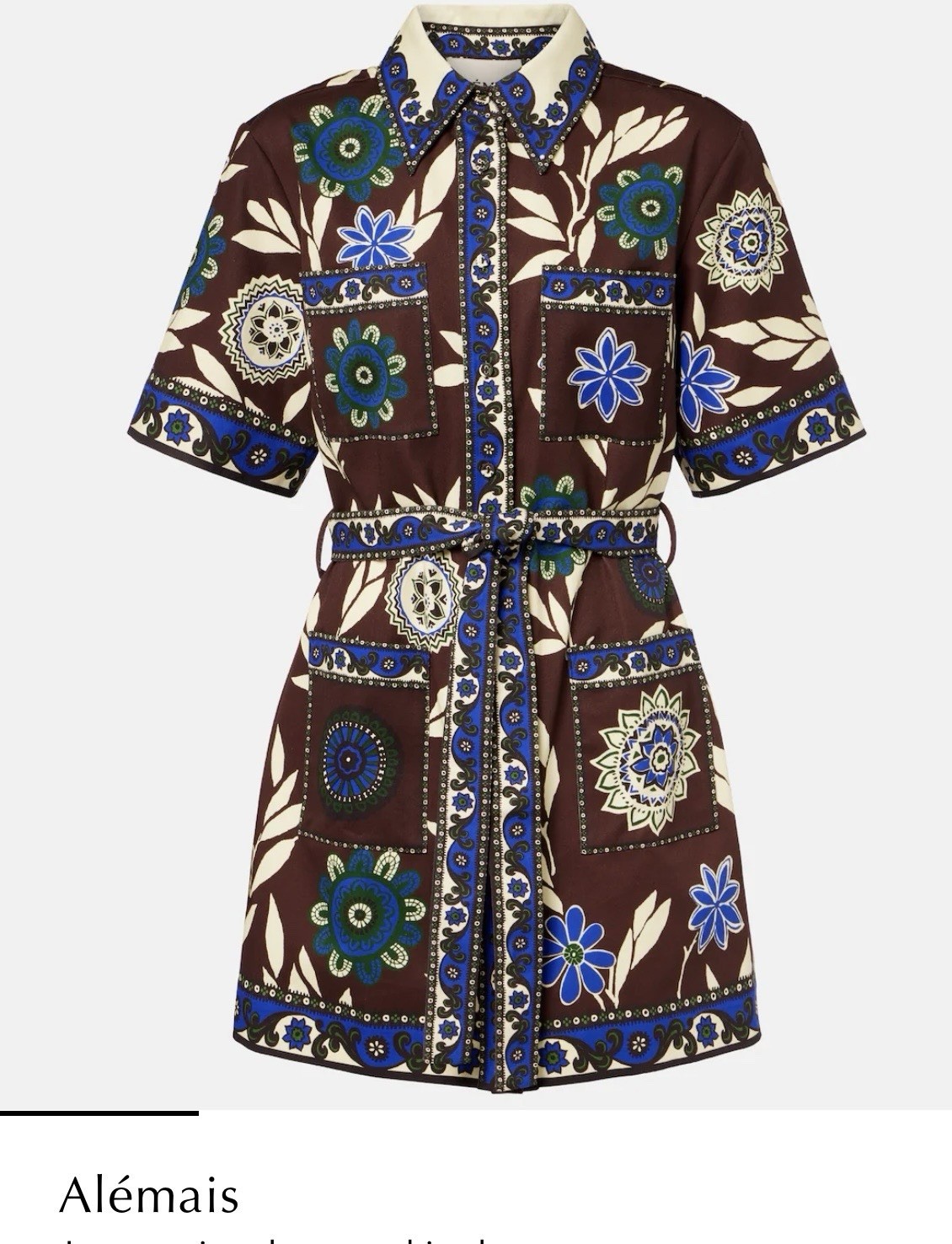 Alemais Jasper printed cotton shirt dress size 6 NWT