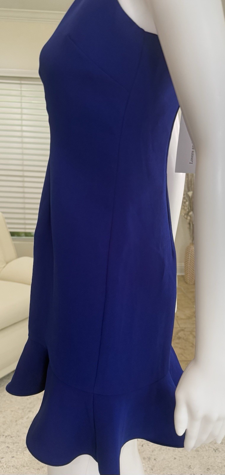 Lovers + Friends Revolve Ruffle Teddy Mini Dress in Colbalt Blue Size S