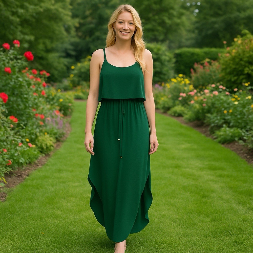 NEW Nerlerolian Summer Dress Green Adjustable Straps Boho Fairy Cottagecore M