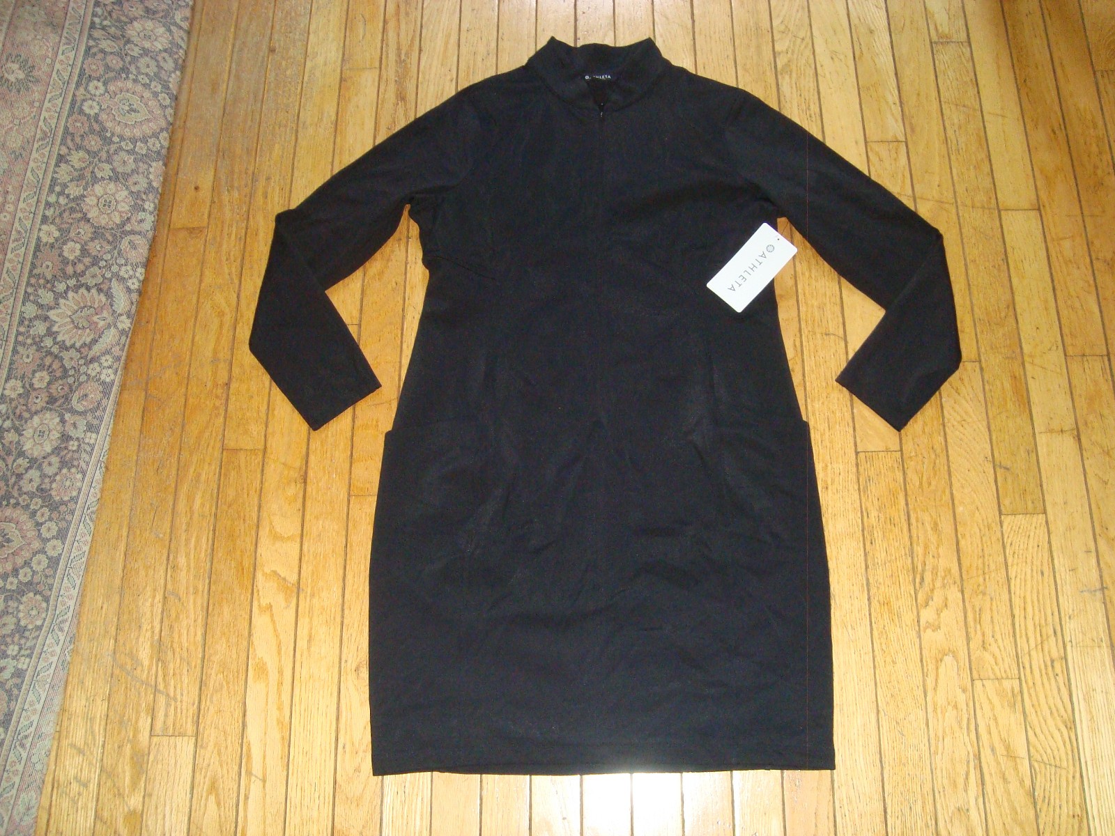 ATHLETA ROBE DELANCEY SKYLINE BLACK DRESS PULLOVER DRESS SIZE XL BNWT@$195.00