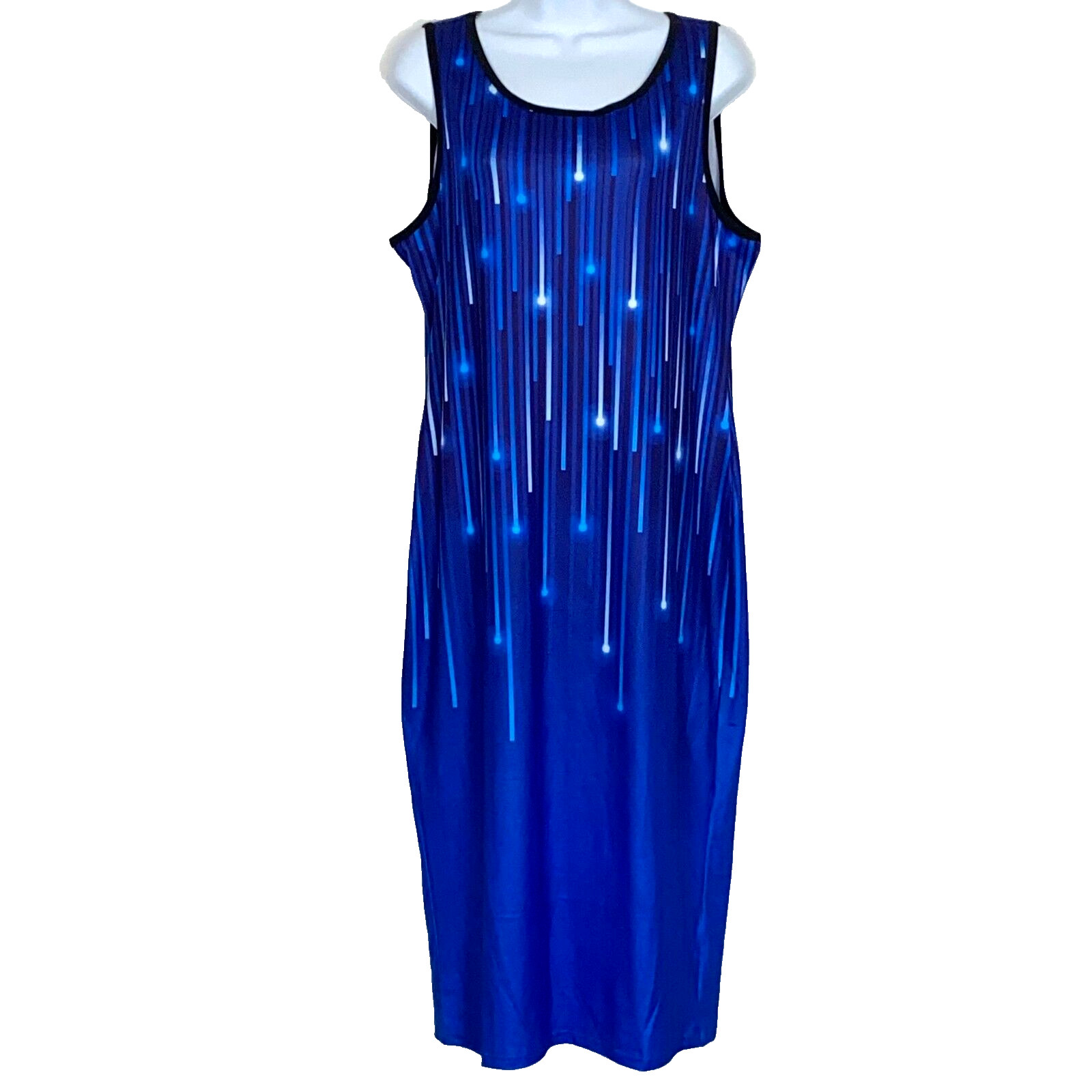 Dress Womens Size XL Blue Starry Meteor Shower Graphic Print