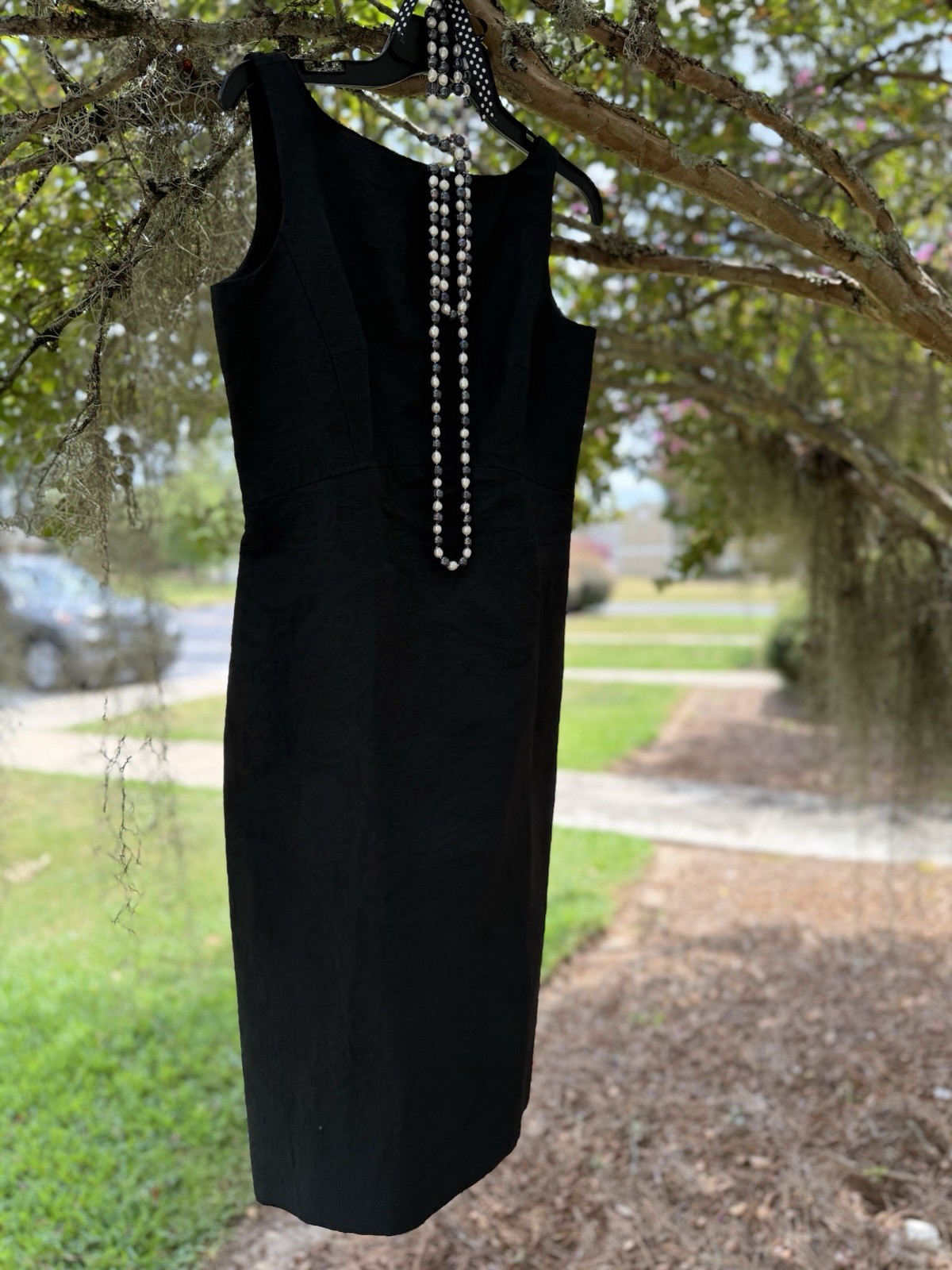 Pianoforte di Max Mara Black Sleeveless Sheath Midi Jacquard Floral IT 42