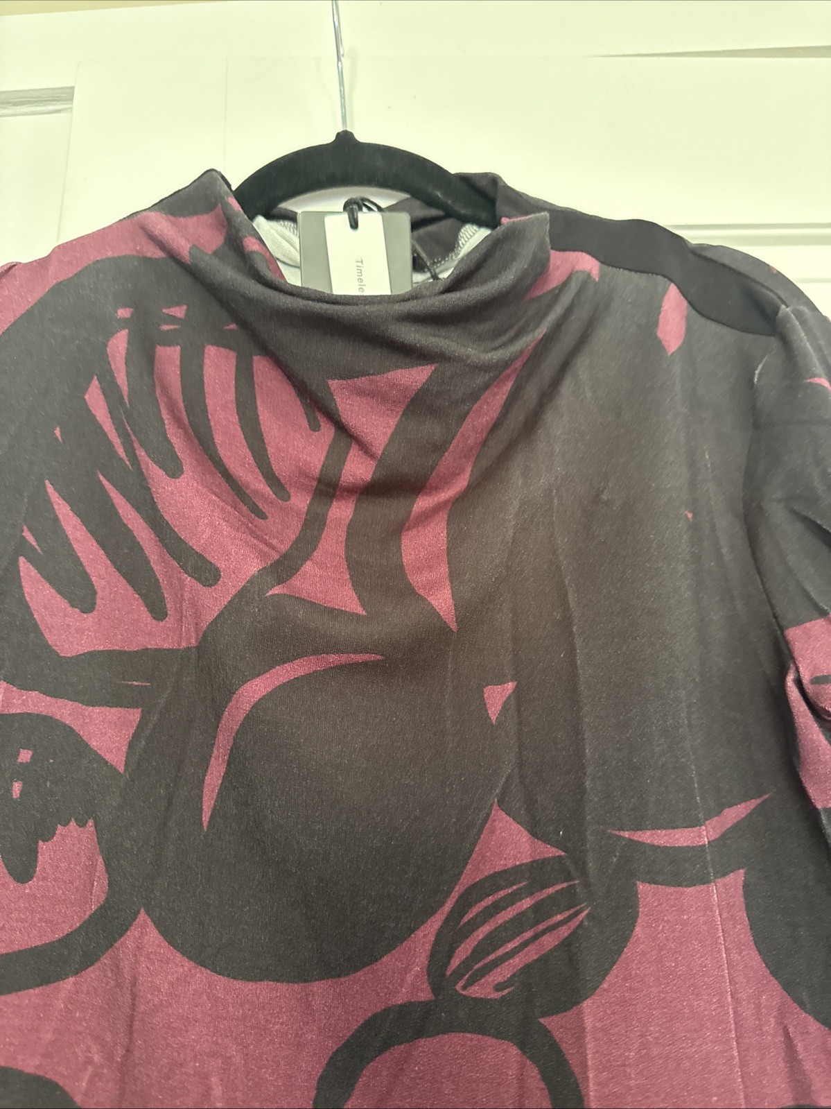 Luukaa New With Tags Black burgundy Dress Tunic Sz 8 Knee Length