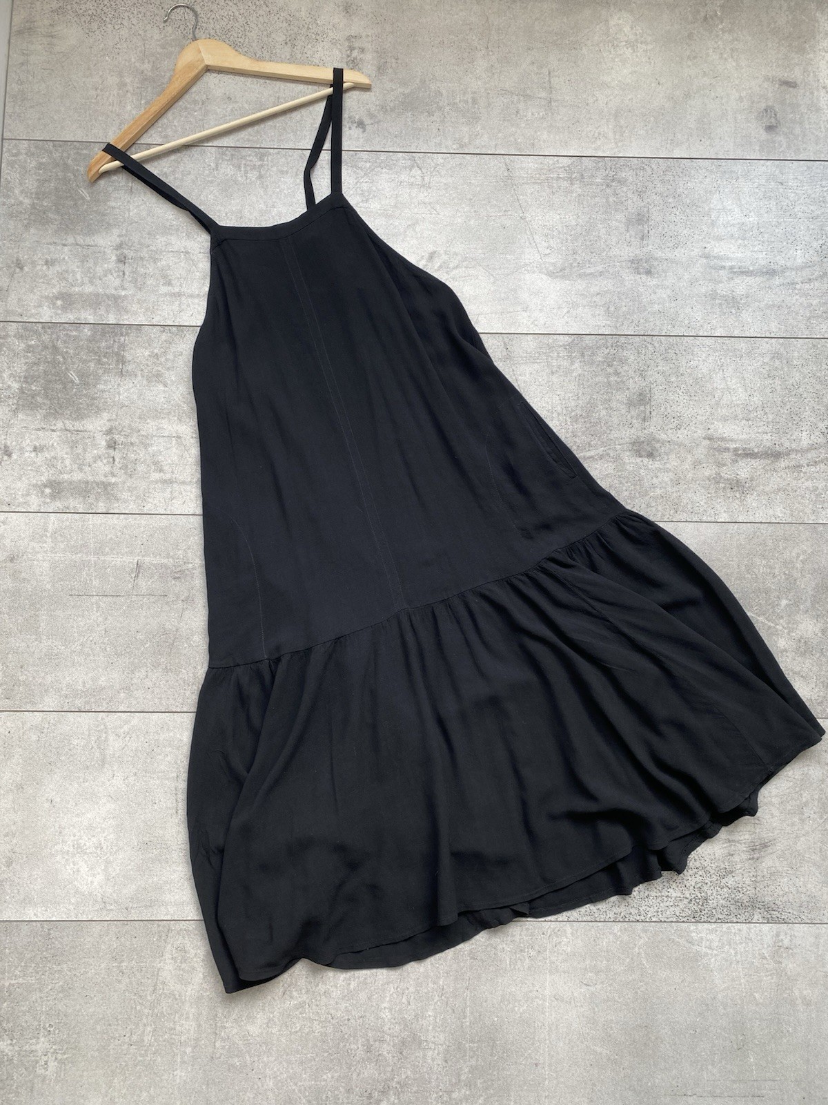 Lurdes Bergada Drawstring Women’s Black Viscose/Wool Dress Size S Made in Spain