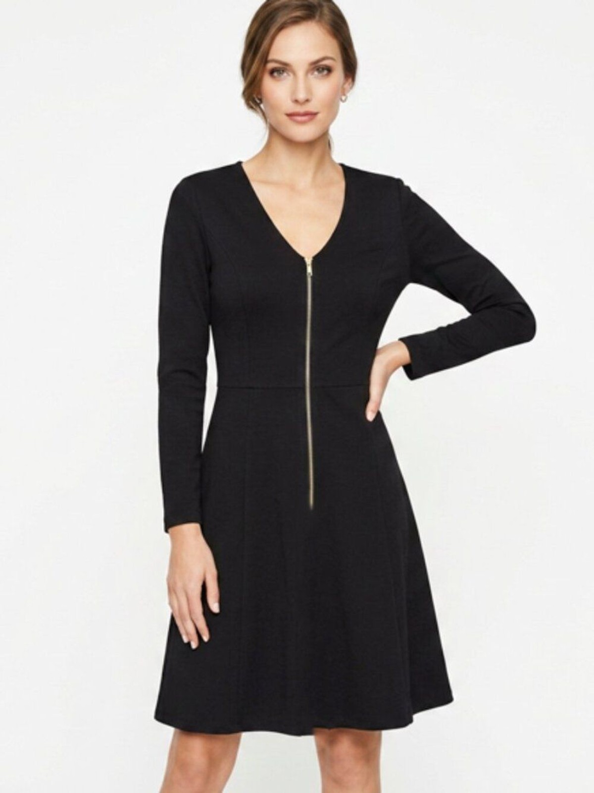 Rachel Kate front zipper black casual dress Size Medium
