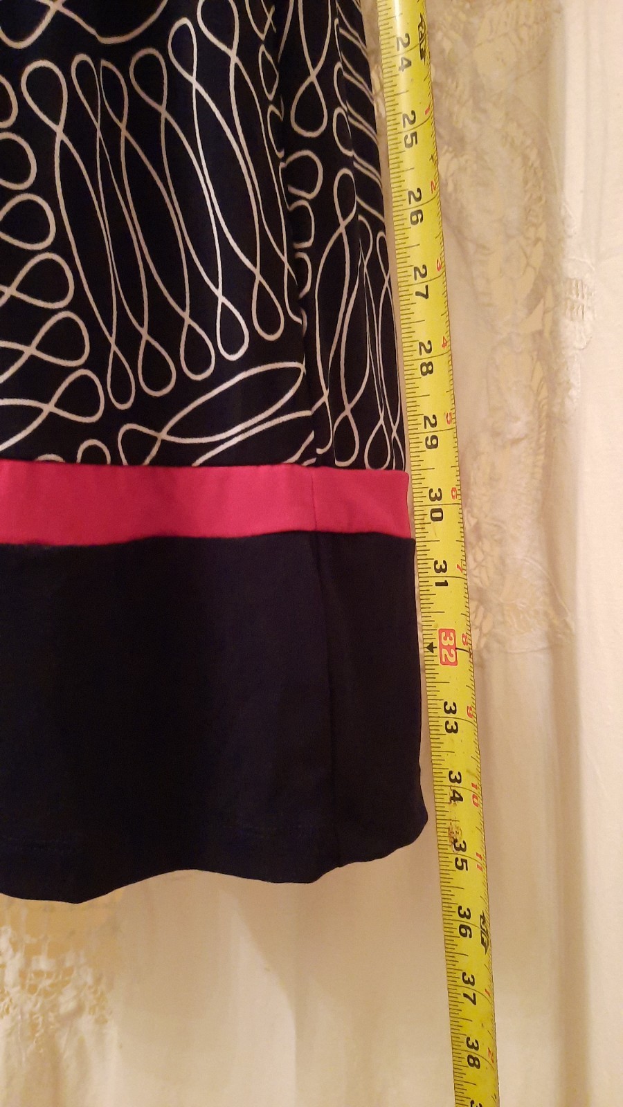 NWT En Focus Studio Dress Womens 12 Geometric Black Red White