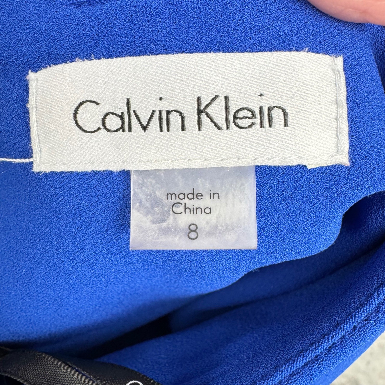 Calvin Klein Ruffle Cape Sleeve Sheath Dress Women 8 Blue Cocktail Wedding