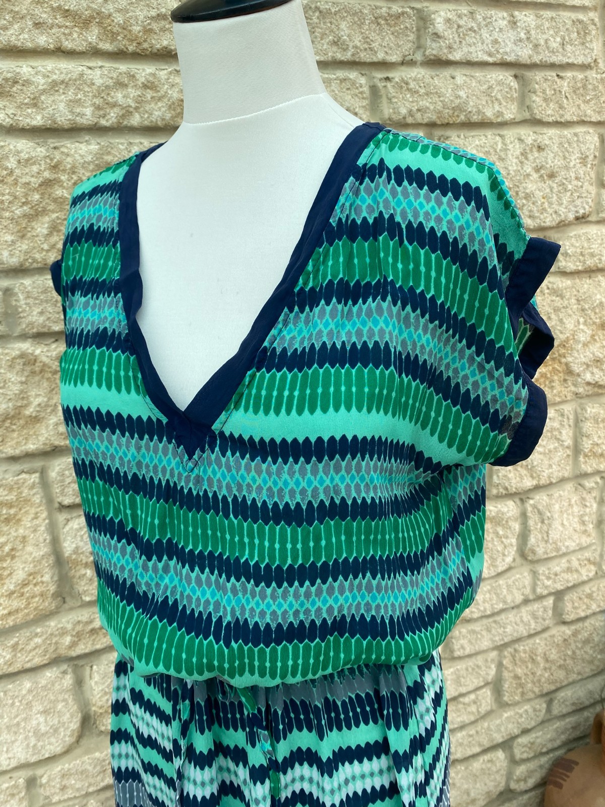 One Season Australia Blue Green Viscose Dress size M