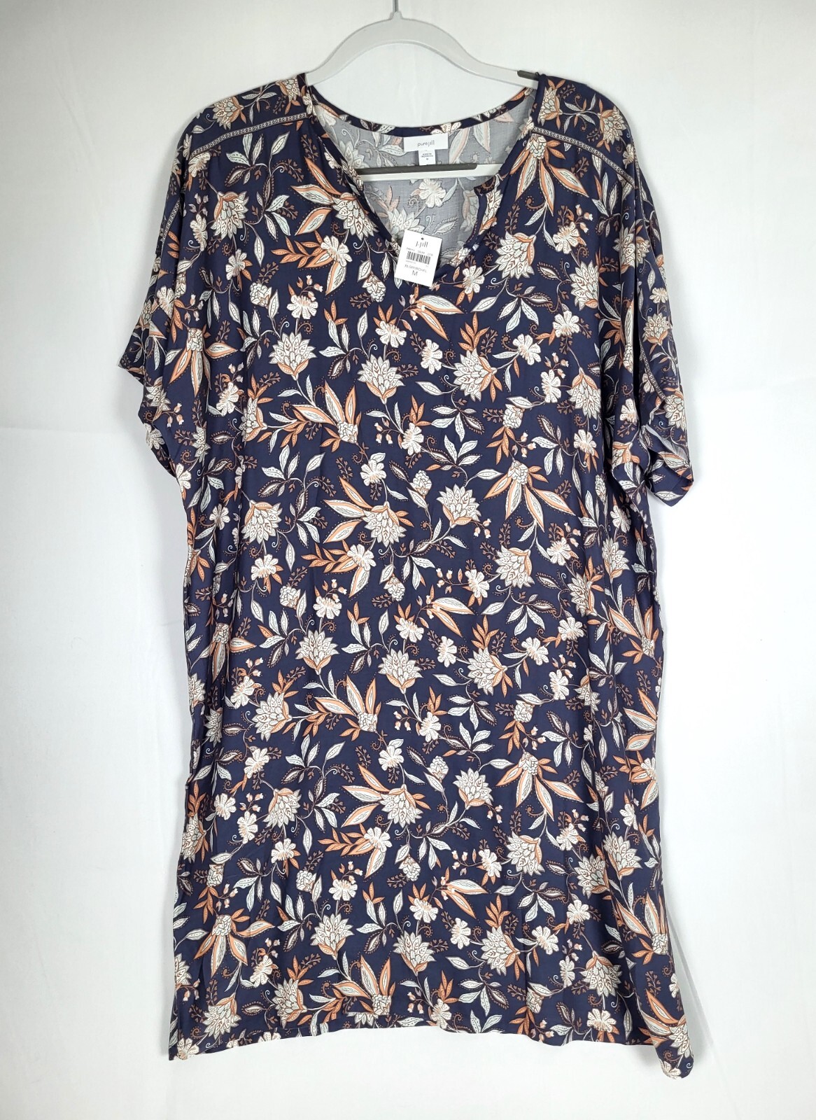 NWT Pure Jill J Jill Floral Dress Short Sleeve Size Medium V Neck New