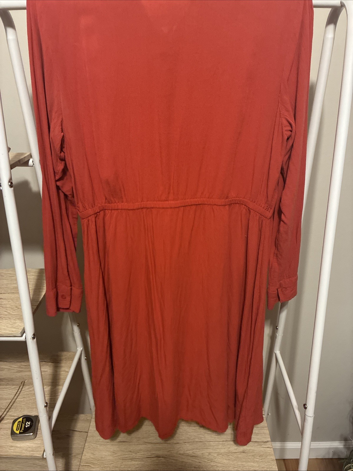 Old Navy Dress Womens Large Button Front Long Sleeve Midi Minimal Boho Flowy