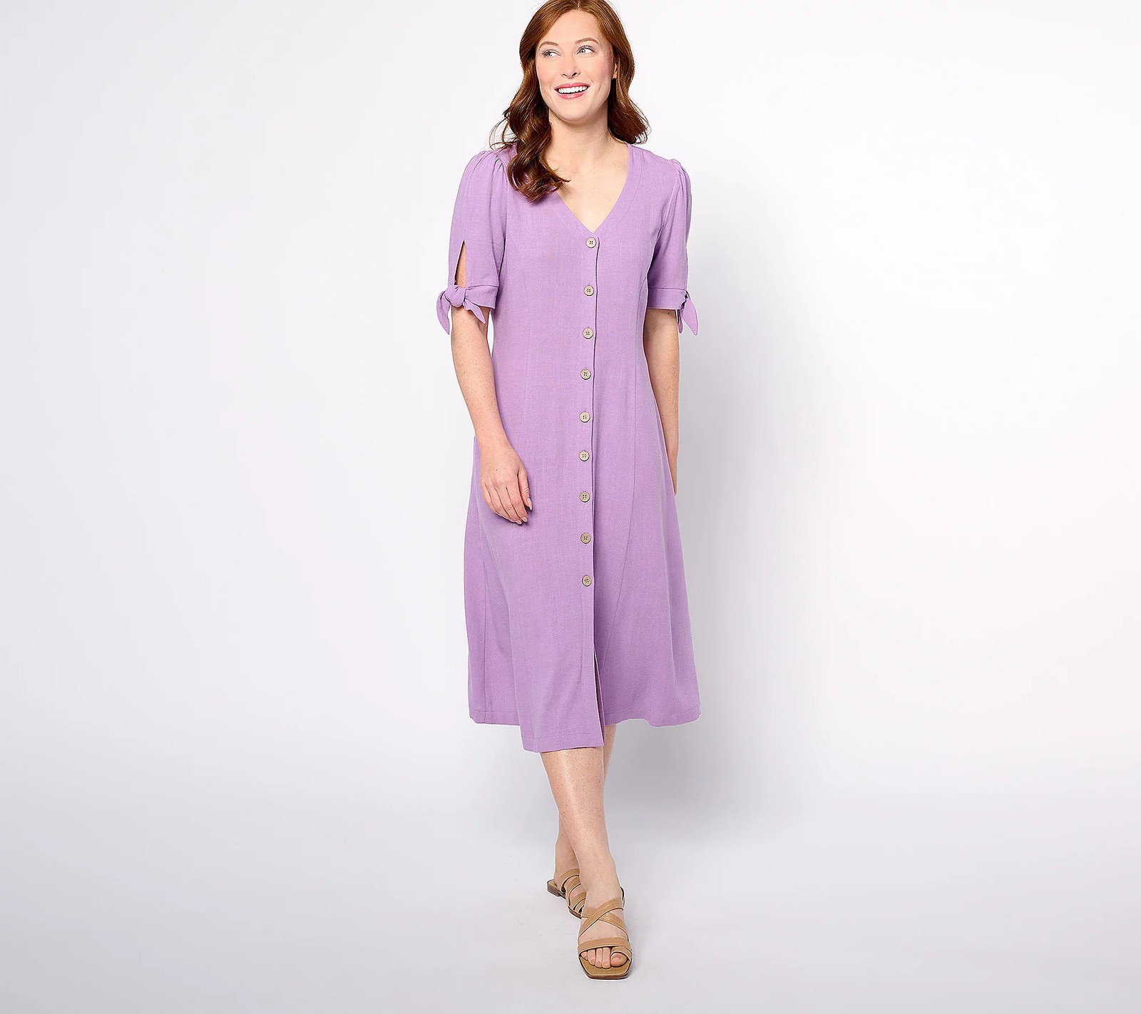 Susan Graver PURE Petite Linen Blend Lavender Petal 1X New