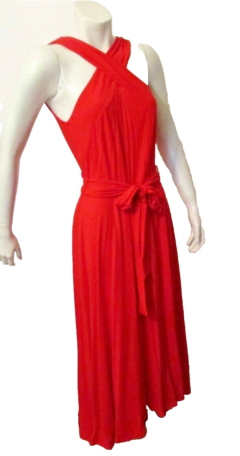 Ann Taylor Stretch Jersey Cross Neck Casual Party Fit & Flare Belted Dress 6P