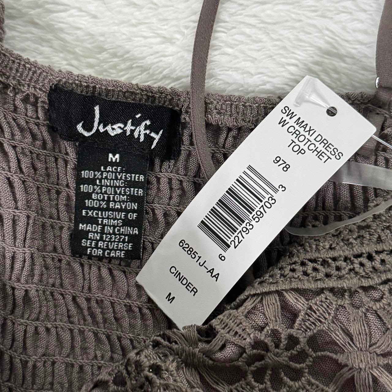 Justify Grey Crochet Maxi Spring Dress (NWT) Size Medium
