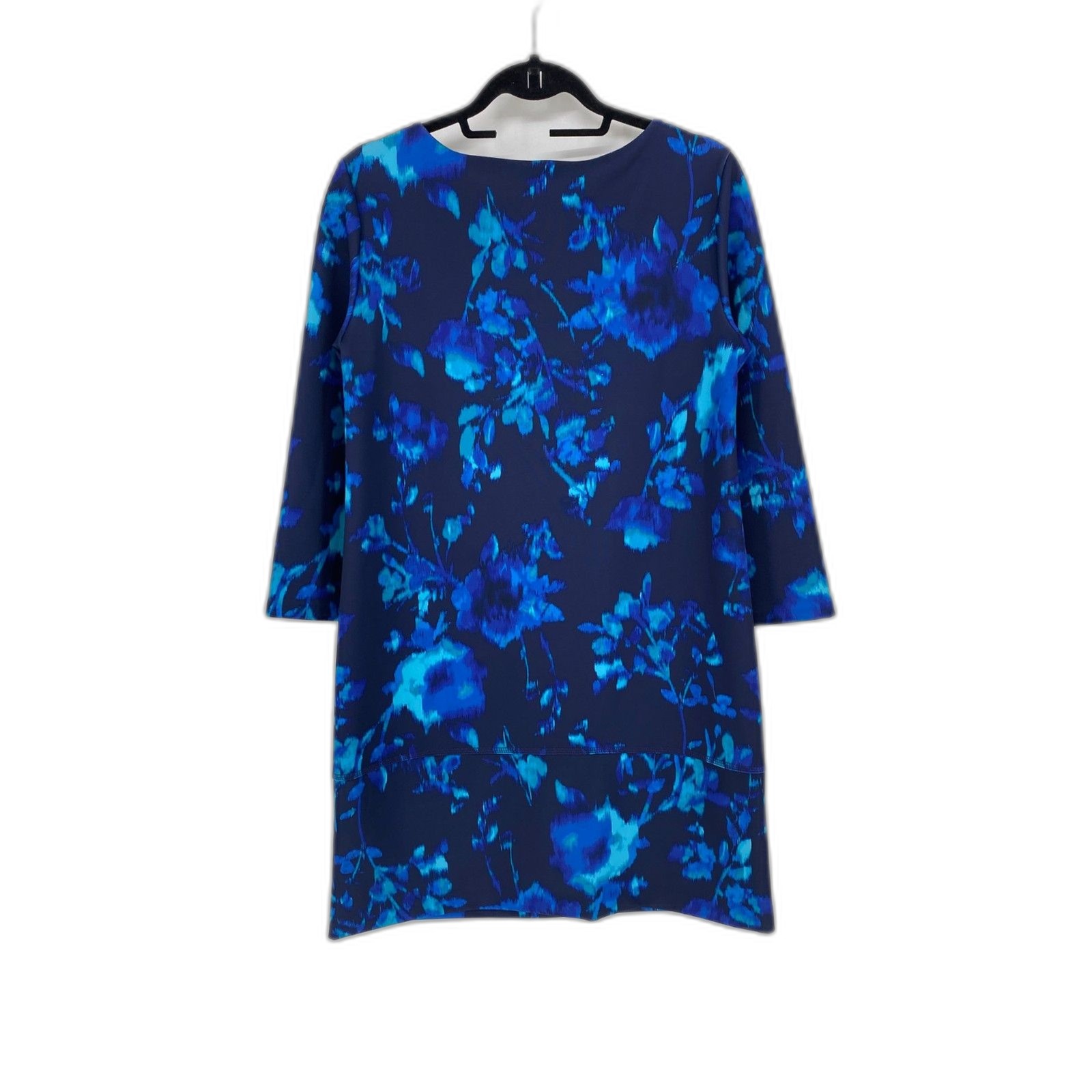 Daisy Fuentes Blue Long Sleeve Dress Womens Medium Floral Print