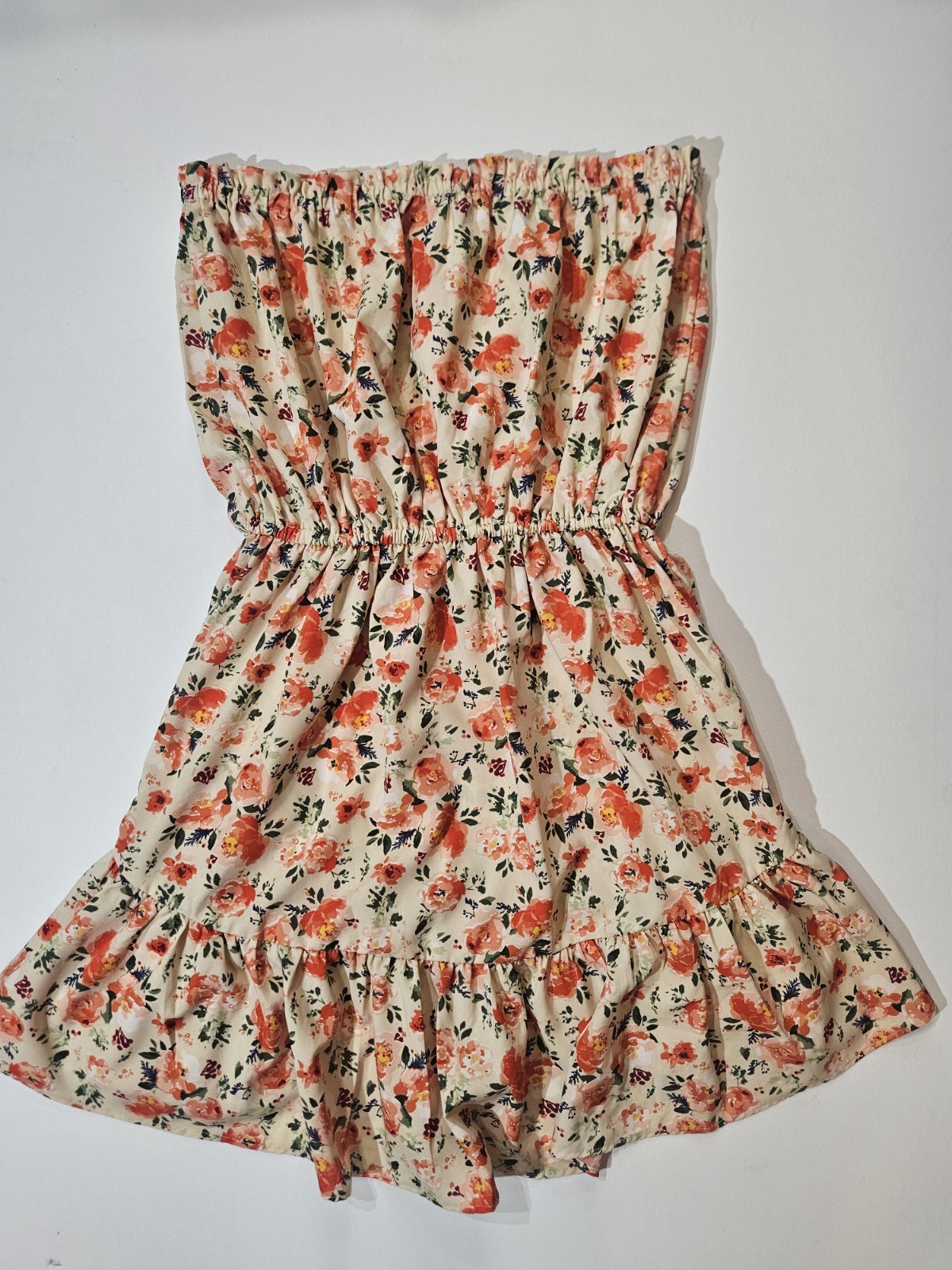 NWT Umgee Mini Dress Womens Size Small Cream Pink Floral Cottagecore Boho Chic