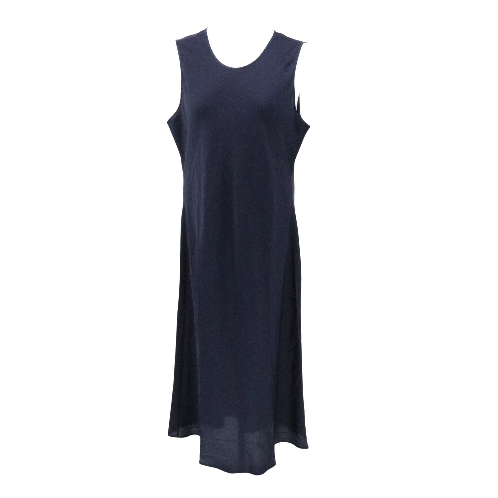NWT Quince Washable Stretch Silk Midi Dress Navy Bias Cut Tank XL