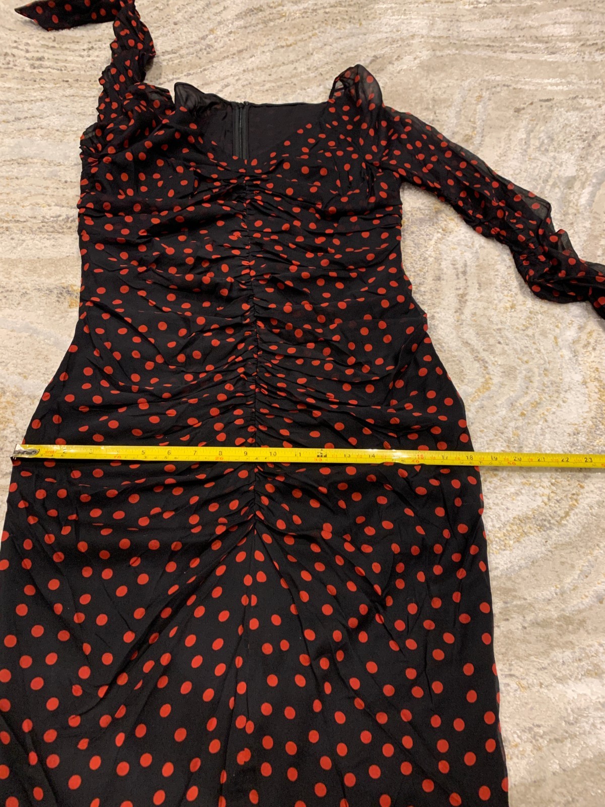 Dolce and Gabbana D&G black polka dot silk chiffon dress IT46 UK12 US8 EU38
