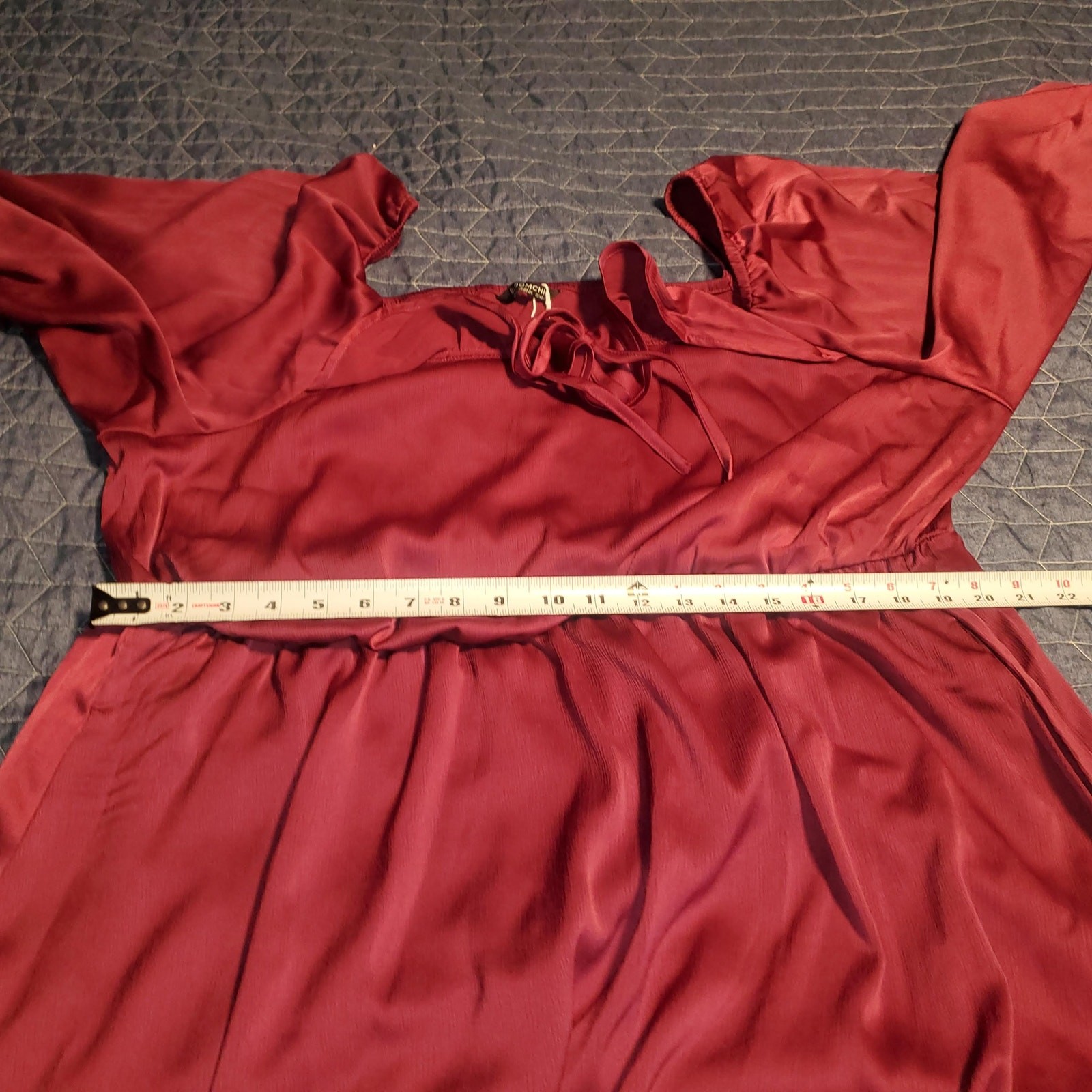 BloomChic Aubergine Purple Ruffle Neck Midi Dress Side Slit Plus 18/20 NWT