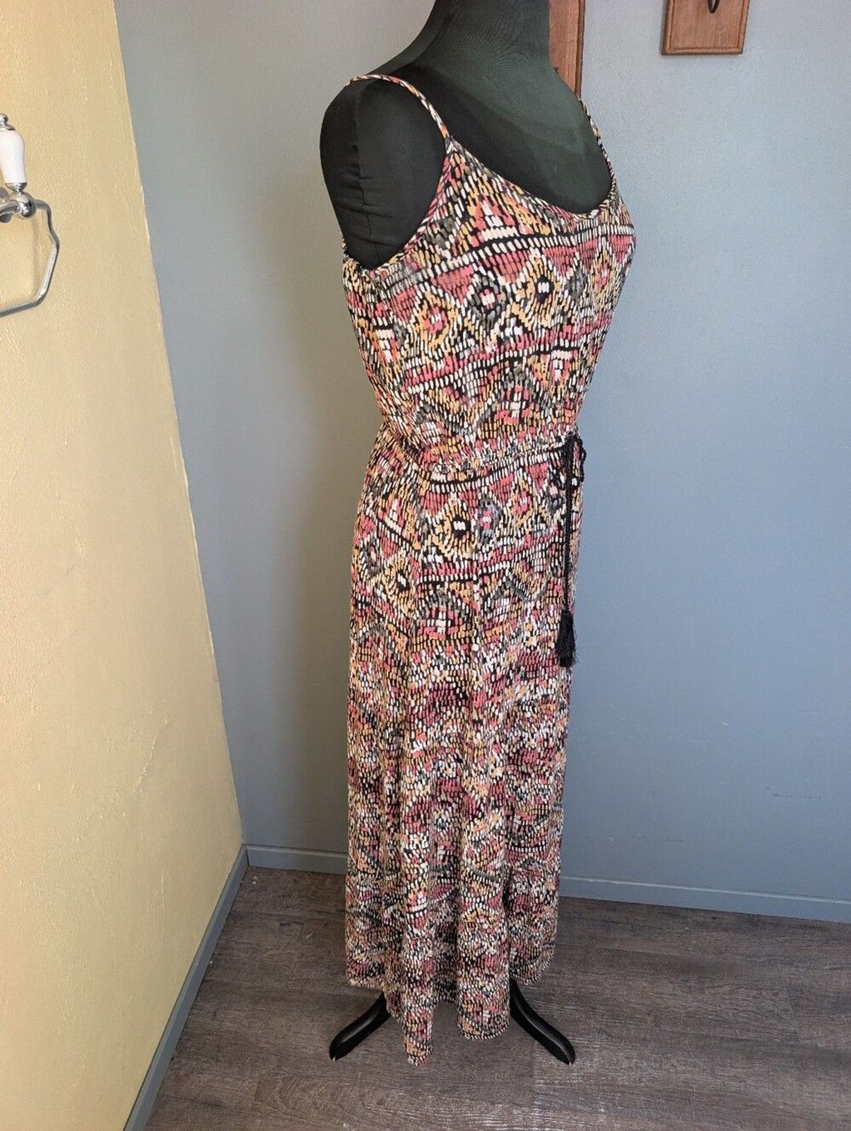 Lightweight Printed Pink Multi-Color Sleeveless Maxi Dress