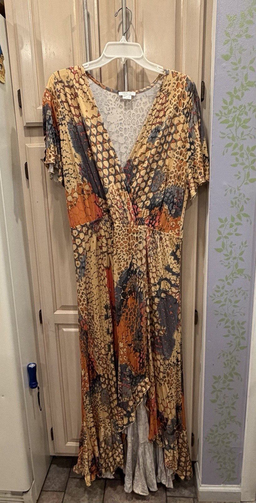 XL Venus Lascana Maxi Dress Creams, Oranges & Grays
