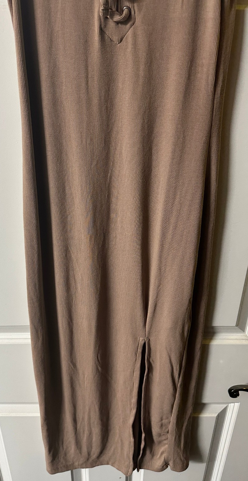 NWT True Religion Brown Logo Lace Up Dress Size Small S