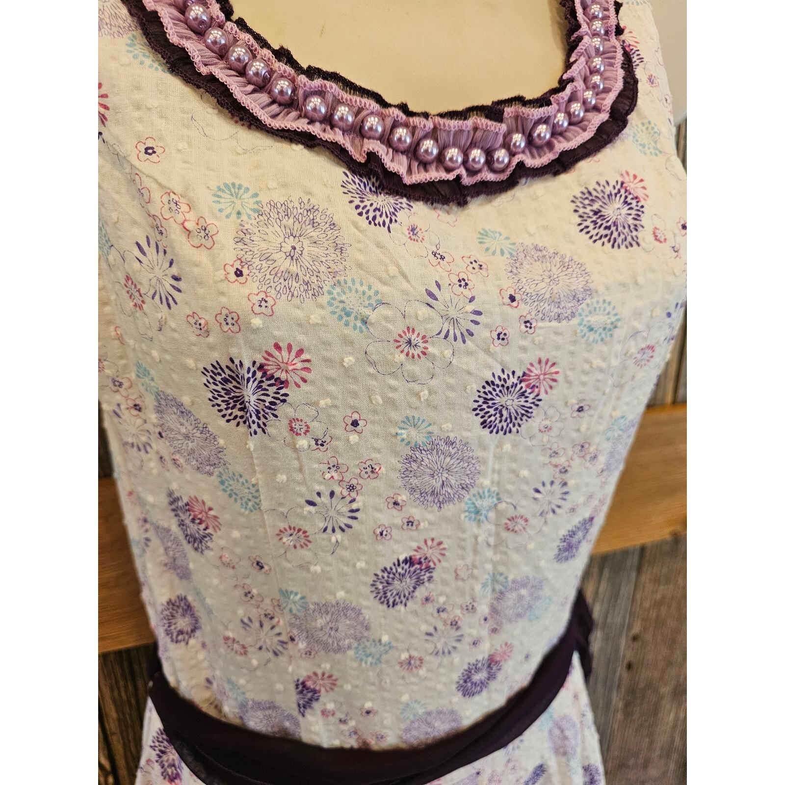 Waters edge size medium botique textured Belted dressage beaded detail vintage ^