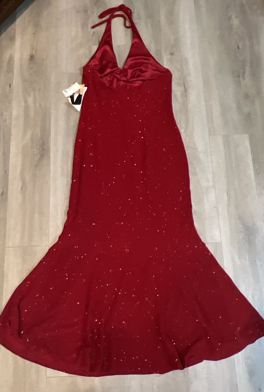 Scott McClintock Millennium 2000 Red Sparkle Halter Evening Dress Size 14W Dress