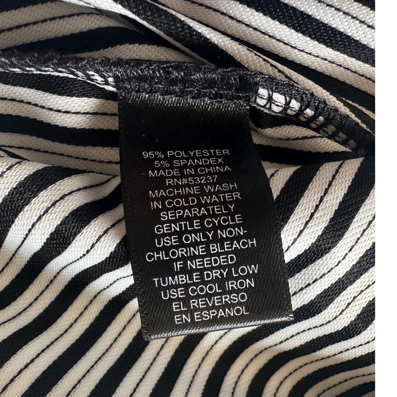Mlle Gabrielle Black White Striped Half Zip Tie Waist Shirt Dress Sz Large NWT