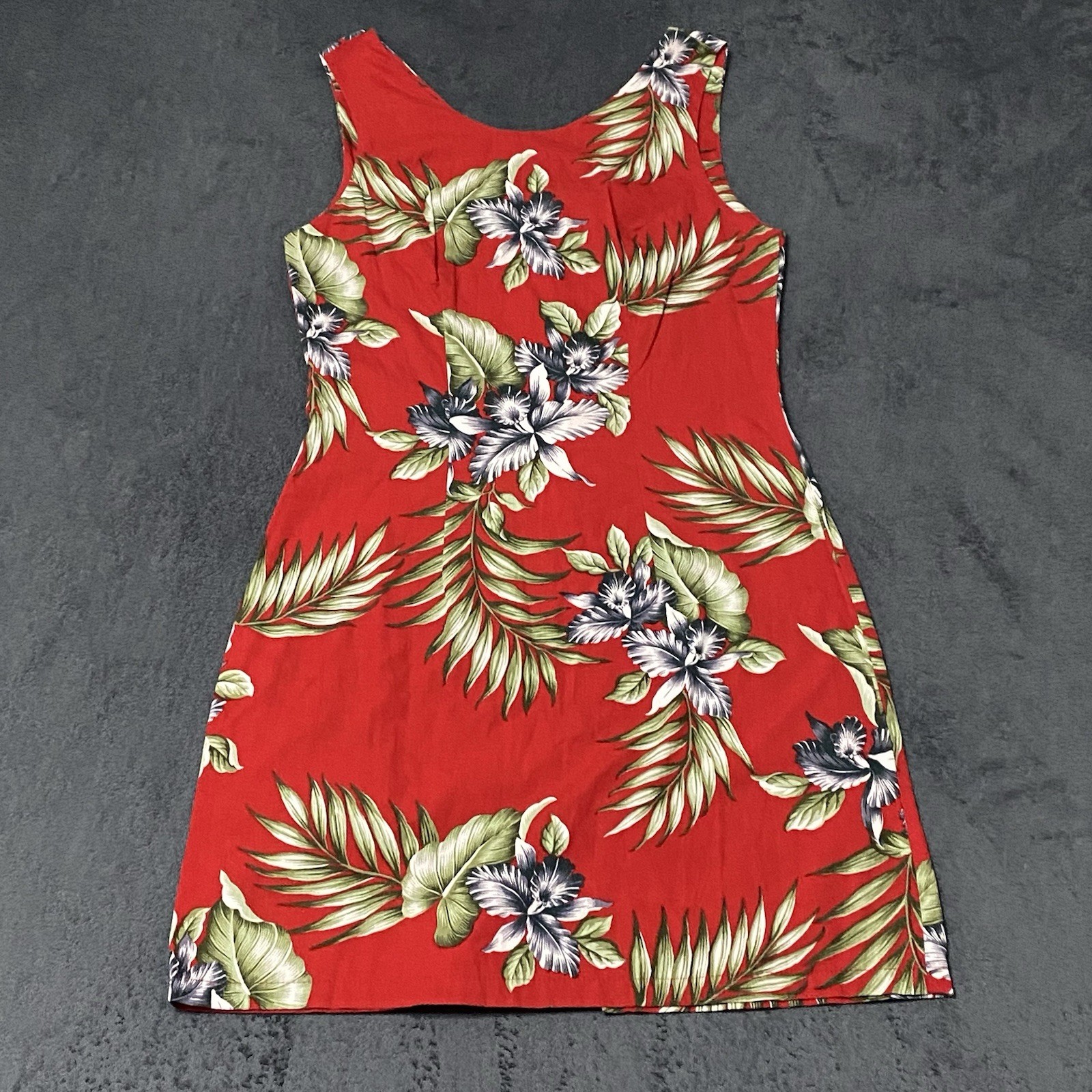 Aloha Republic Dress Women S Red Hawaiian Floral Tropical Sleeveless Cruise